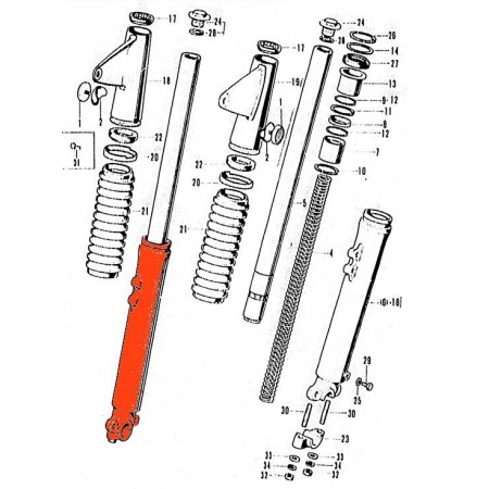 Fourche - fourreau - Droit - CB750K1-K2