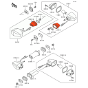 Clignotant - Support Avant (x1) - 23051-1207 - ZXR400, GPZ500, ZXR7...