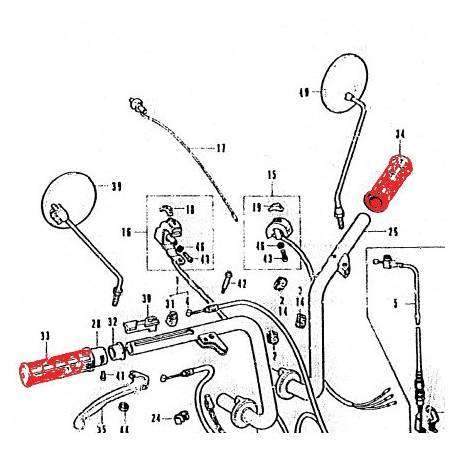 Service Moto Pieces|Poignee caoutchouc Droite + Gauche - 53165-125-770|Guidon - Poignée|24,90 €