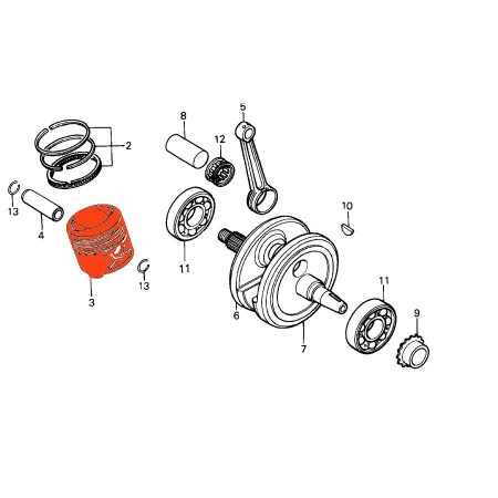 Moteur - Piston - ø 56.50 - (+0.00) - CB125J - CB125N - XL125K 1310...