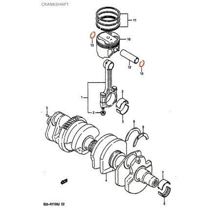 Moteur - Circlips de piston - (x1) - 09381-20004 26103-121-620