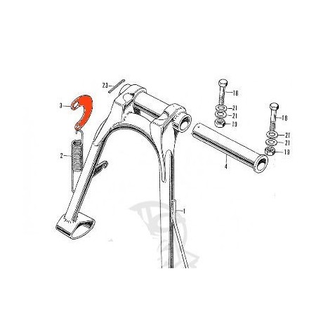 Bequille centrale -1/2 lune de tension de ressort 50523-300-010