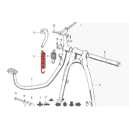 Bequille centrale - ressort - CB125K5 - CB125T - CM125C 95014-718-010