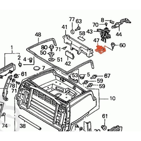 Top-Case - Levier assemblé - GL1500 81335-MN5-003