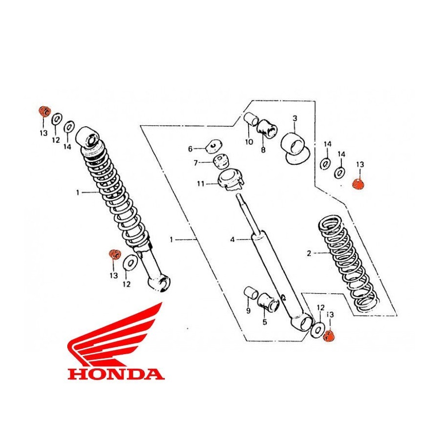 Amortisseur - Fixation M10 x1..25 (x2) - Ecrou Borgne Inox A2  9402...