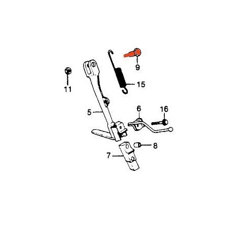 Bequille - Laterale - Vis de fixation 90108-ME1-670