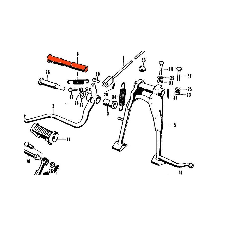 Bequille centrale - Axe de fixation 50526-286-000