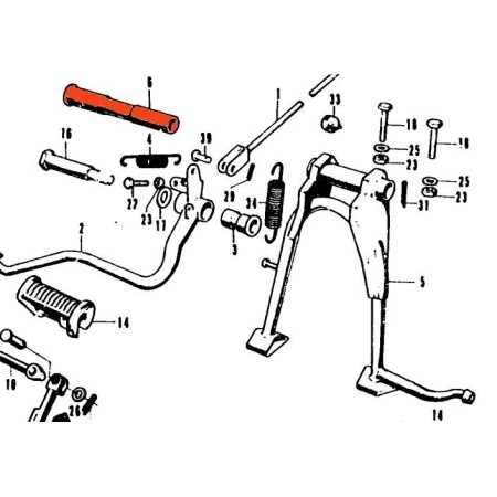 Bequille centrale - Axe de fixation 50526-286-000