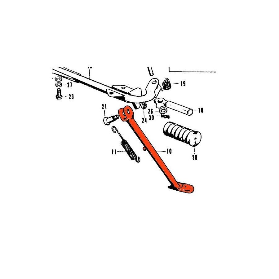 Bequille laterale - SL125 - avant N° 1129790 50530-110-700