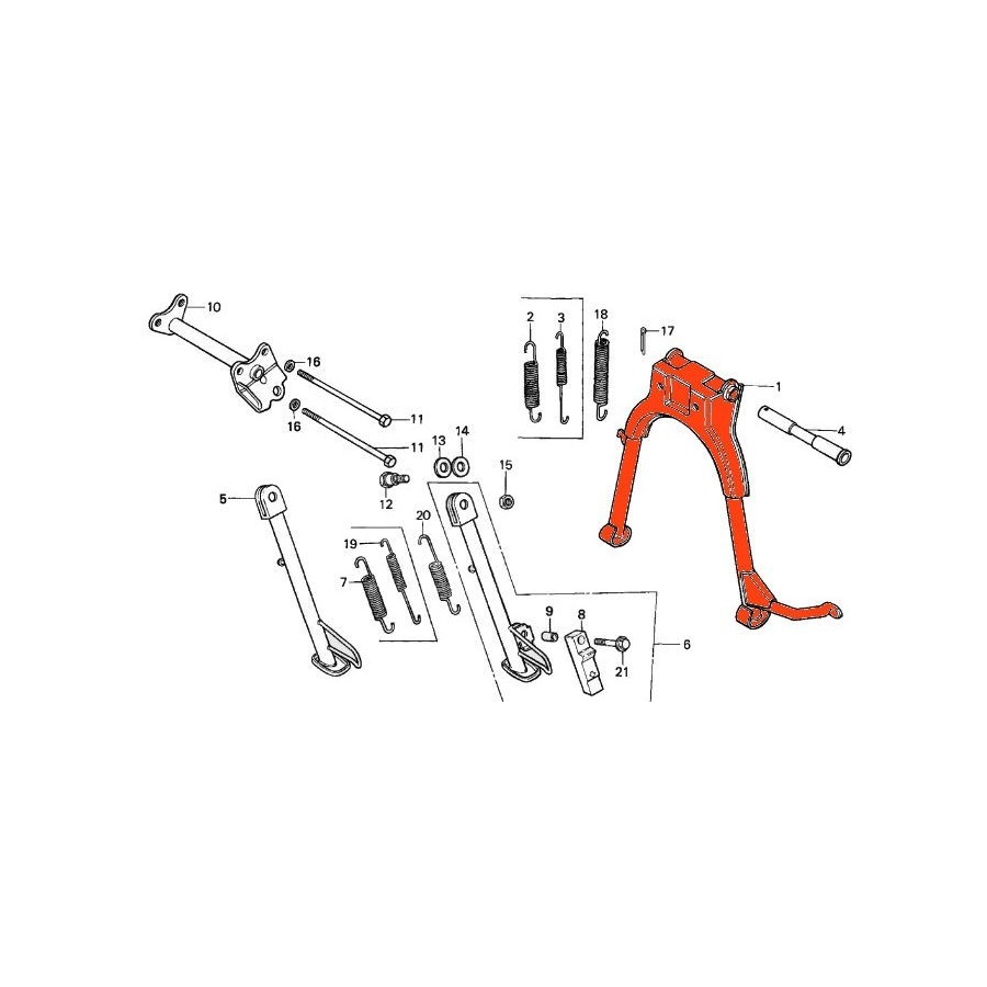 Bequille - Centrale - CB125 TD - N'est plus disponible 50500-KC1-730