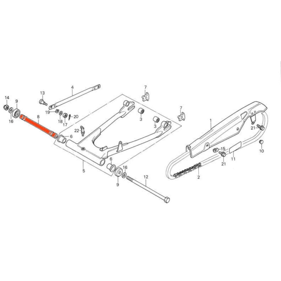 Bras oscillant - Axe - (x2) 52144-460-003