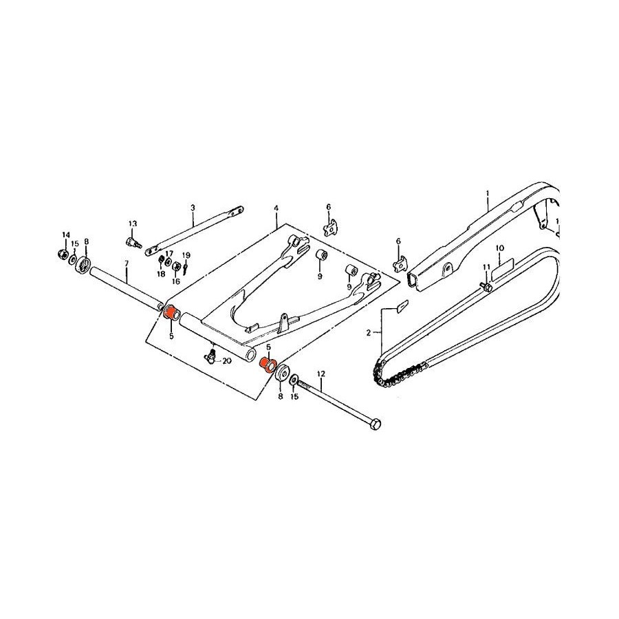 Bras oscillant - bague - (x2) - N'est plus disponible 52108-460-300