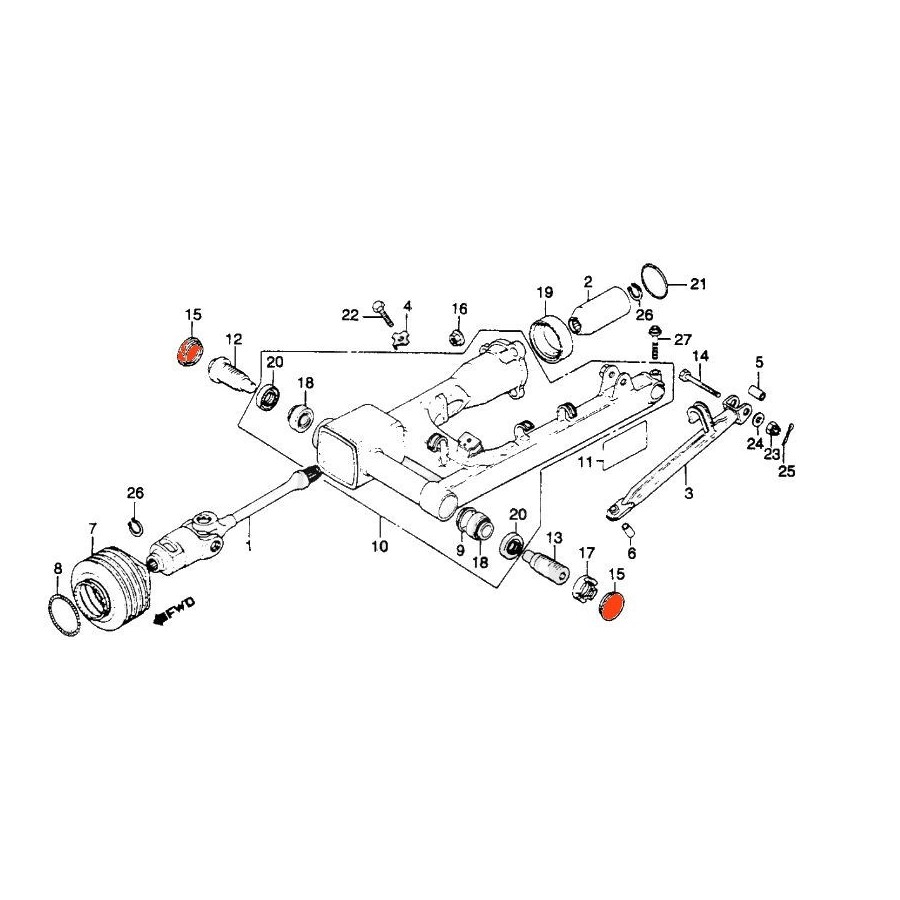 Bras oscillant - cache - (x1) 90303-463-010