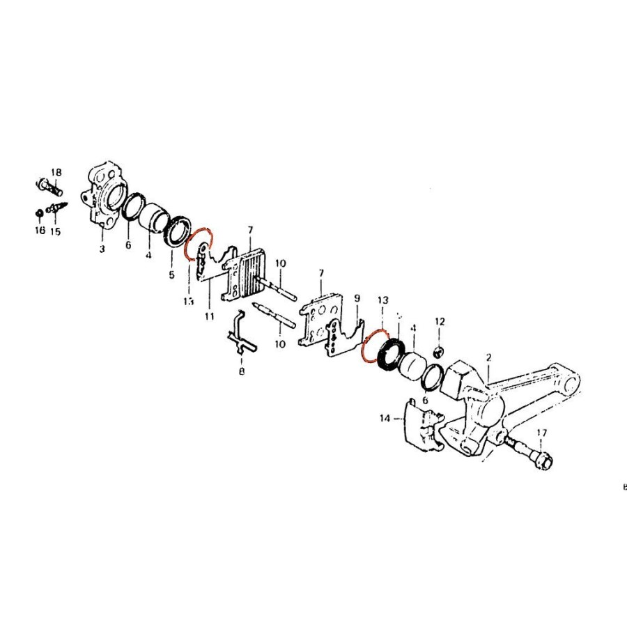 Frein - Etrier - Circlips de cache poussiere - (x1) 43218-371-000