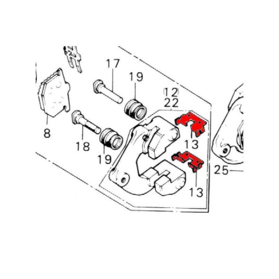 Frein - Etrier - plaque metallique (x1) - Fixation de support - (x1...