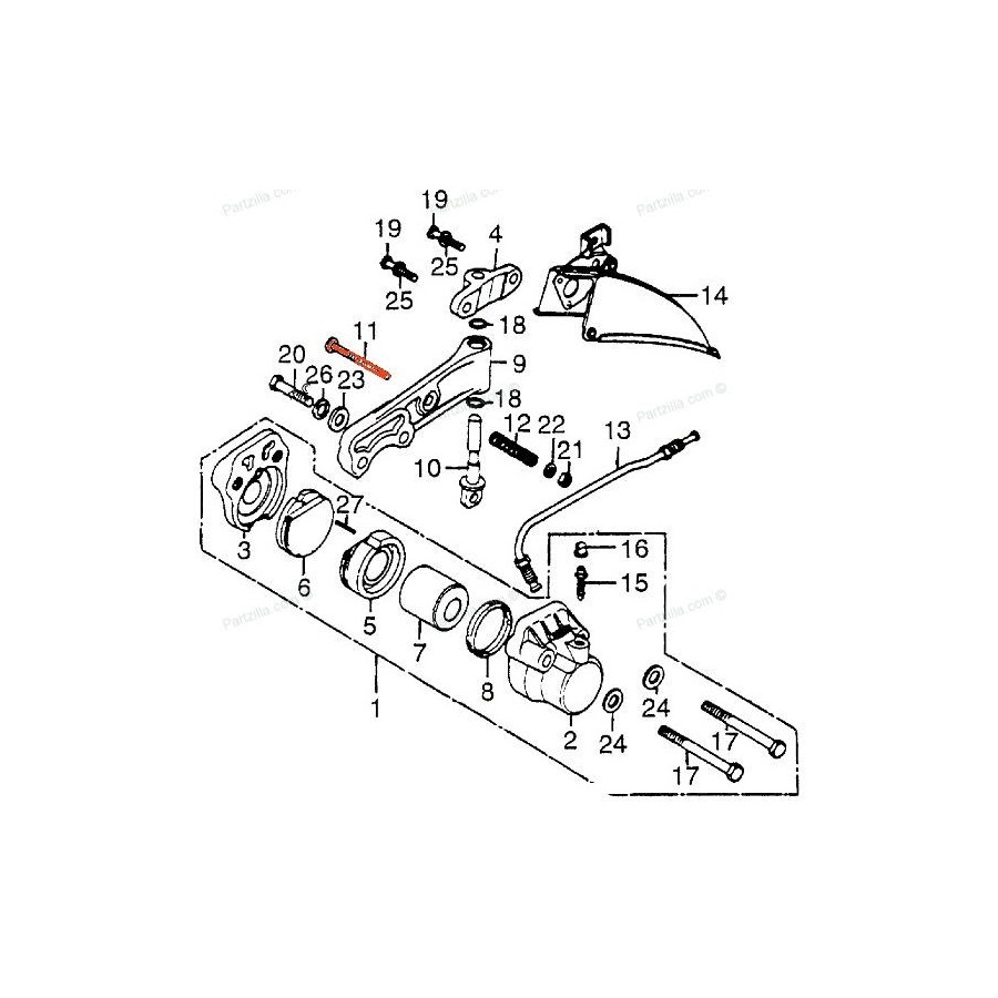 Frein - Etrier - Vis de reglage position - M6 45117-341-700