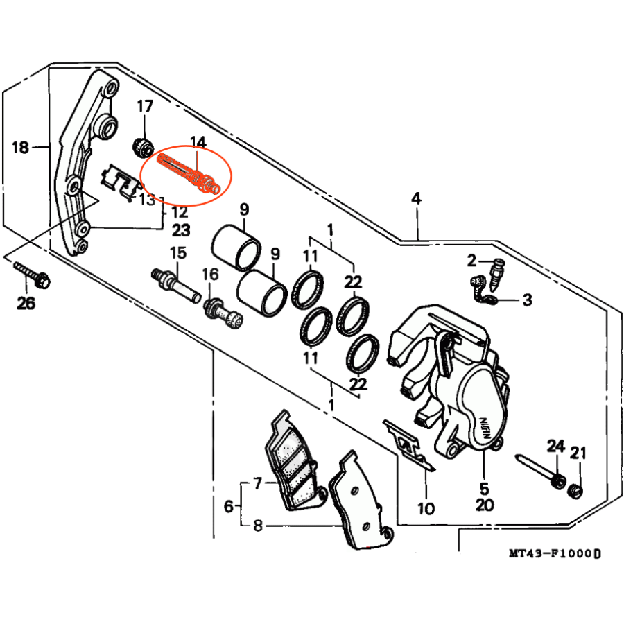 Frein - Etrier - Avant - vis de fixation Flottant 45131-ML7-921