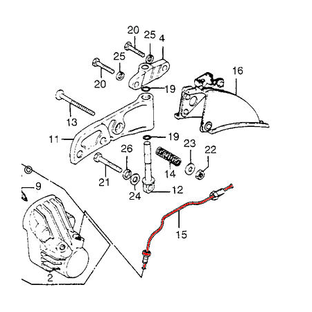 Frein - Pre-Durite de frein - Gauche - CB750 K2 - K6 45128-341-670