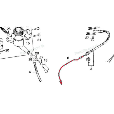 Frein - Pre-Durite de frein - CB350 - CB360 - CB400 Four 45128-317-701