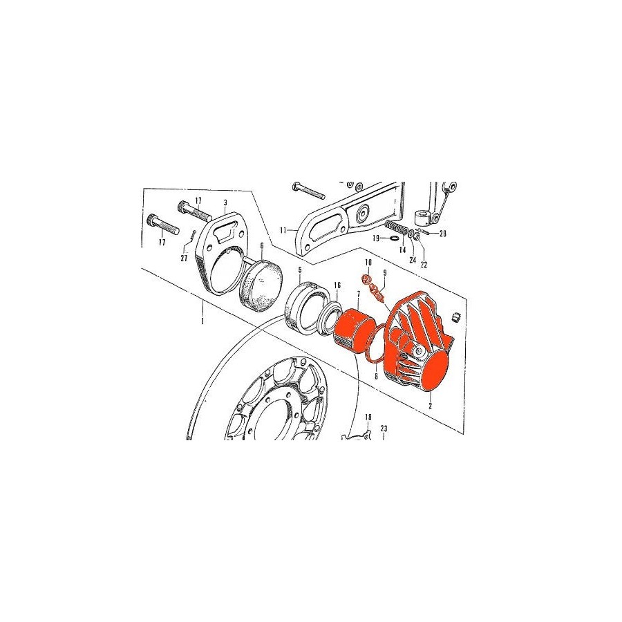 Frein - Etrier - ø 38.10 mm - CB450 - CB750K0 - CB750K1 - ... - CB7...