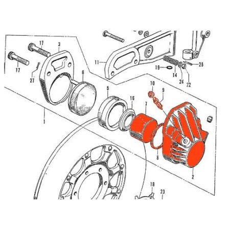 Frein - Etrier - ø 38.10 mm - CB450 - CB750K0 - CB750K1 - ... - CB7...