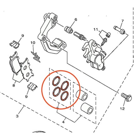 Frein - Etrier - Avant - Joint de piston - 4FU-W0047-50 - SR125 - T...