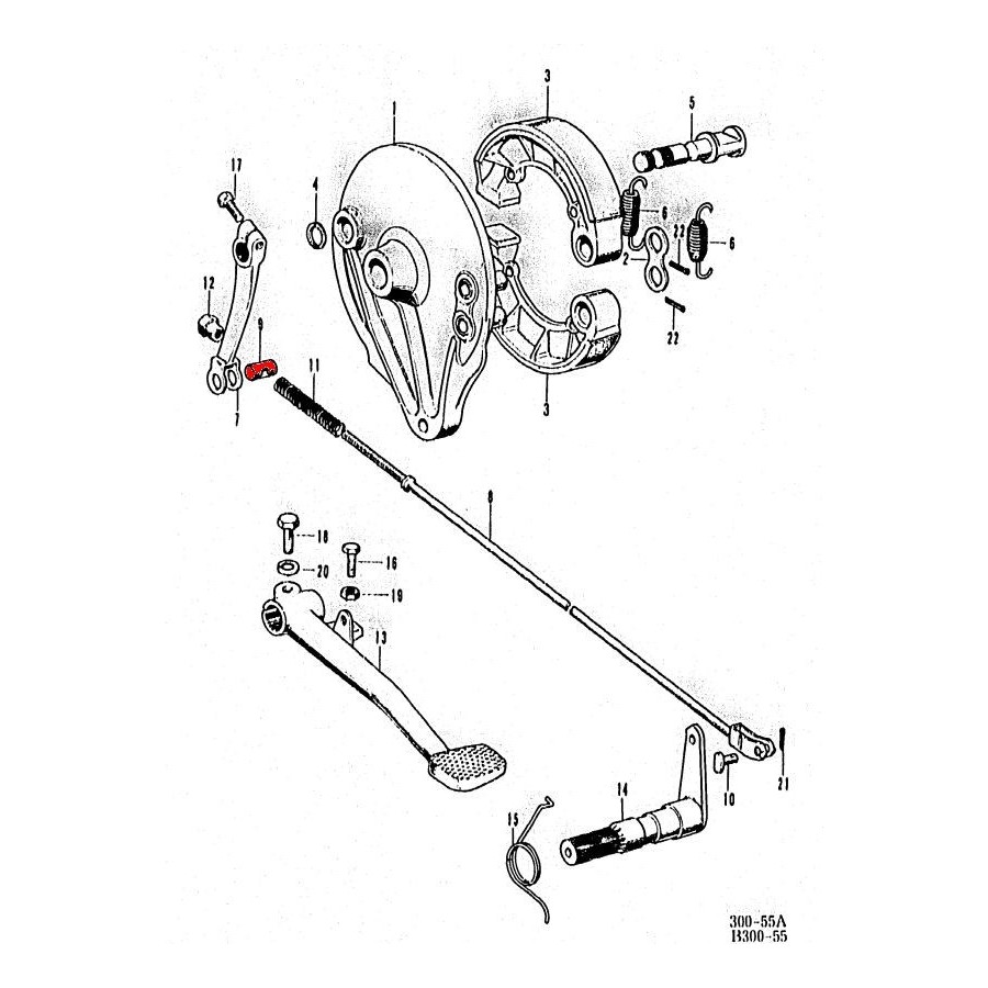 Frein arriere - Axe de tringlerie 95015-320-010