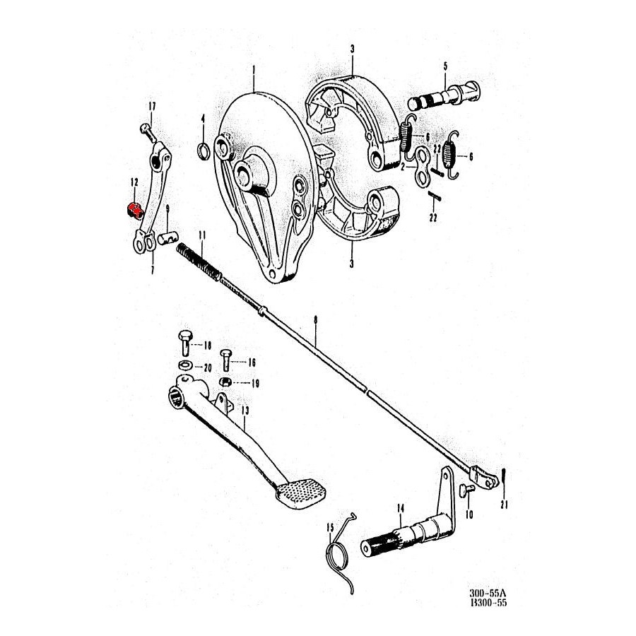 Frein arriere - Ecrou de tige de renvoi de roue 95015-420-000