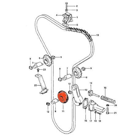 Distribution - Galet inferieur - 12055-002 - KZ900 - KZ1000 14402-0...