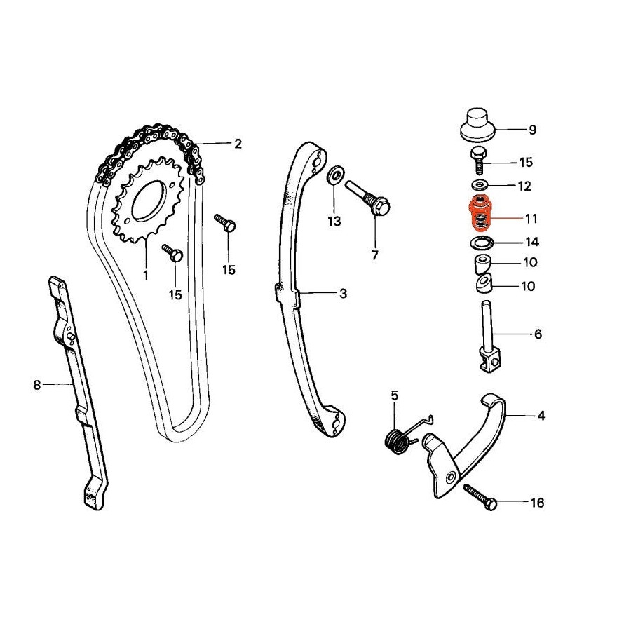 Moteur - Distribution - Vis speciale - (x1) - CB125 ... - ... - XL1...