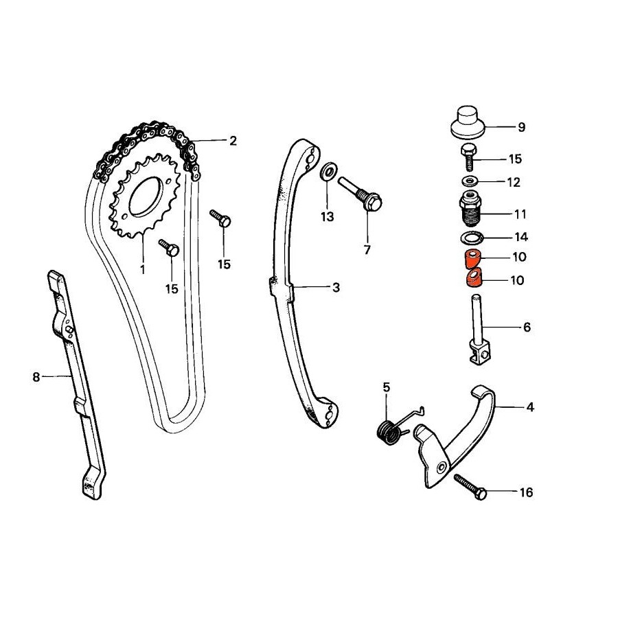 Moteur - Distribution - collier de blocage - (x1) - CB125 ... - ......