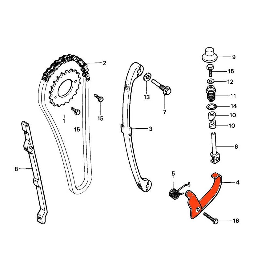 Moteur - Distribution - Bras - levier compensé - CB125 ... - ... - ...