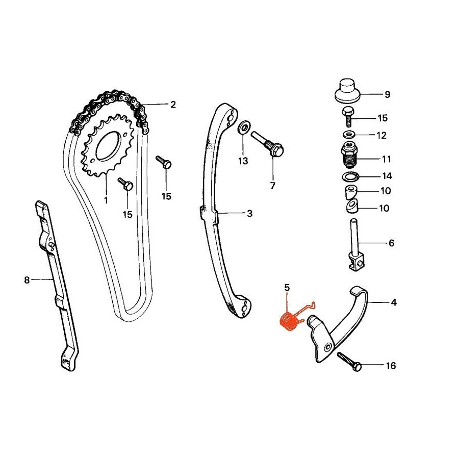 Moteur - Distribution - Ressort de Poussoir - CB125 ... - ... - XL1...