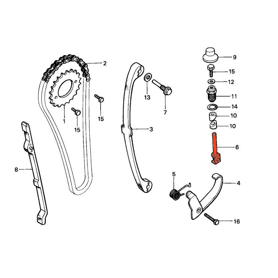 Moteur - Distribution - Poussoir - CB125 ... - ... - XL125 ... 1452...