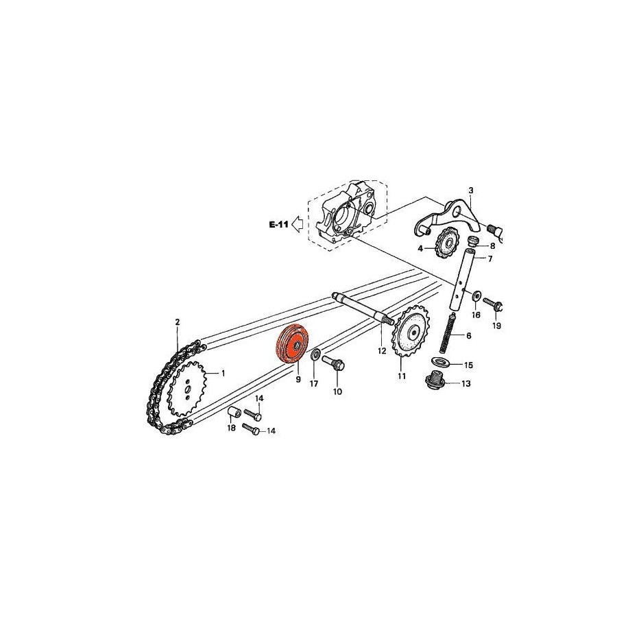 Distribution - Rouleau - de tension de chaine 14610-086-010