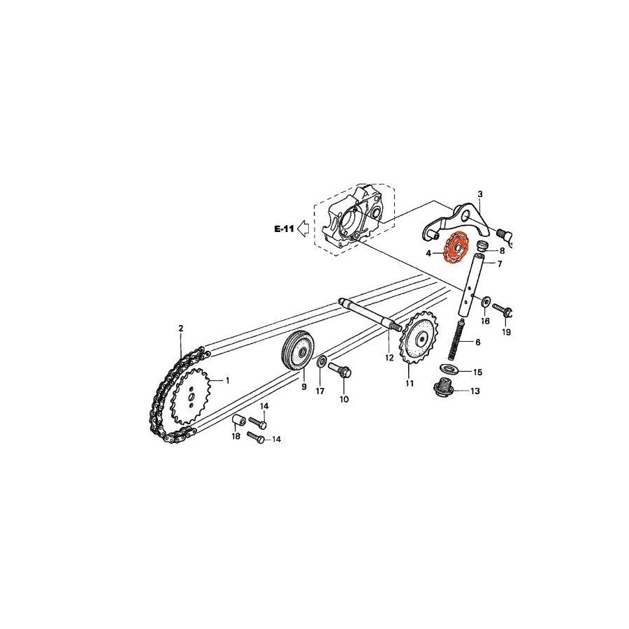 Distribution - Rouleau - de tension de chaine 14502-086-000