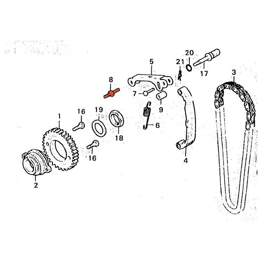 Distribution - Vis de tension - CX400 - CX500 - GL500 14538-415-000