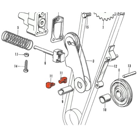 Distribution - caoutchouc - axe de galet - (x1) 14607-300-000