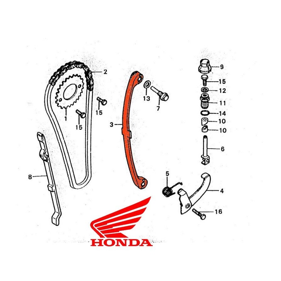 Moteur - Distribution - Patin Tendeur - CB125 ... - ... - XL125 ......