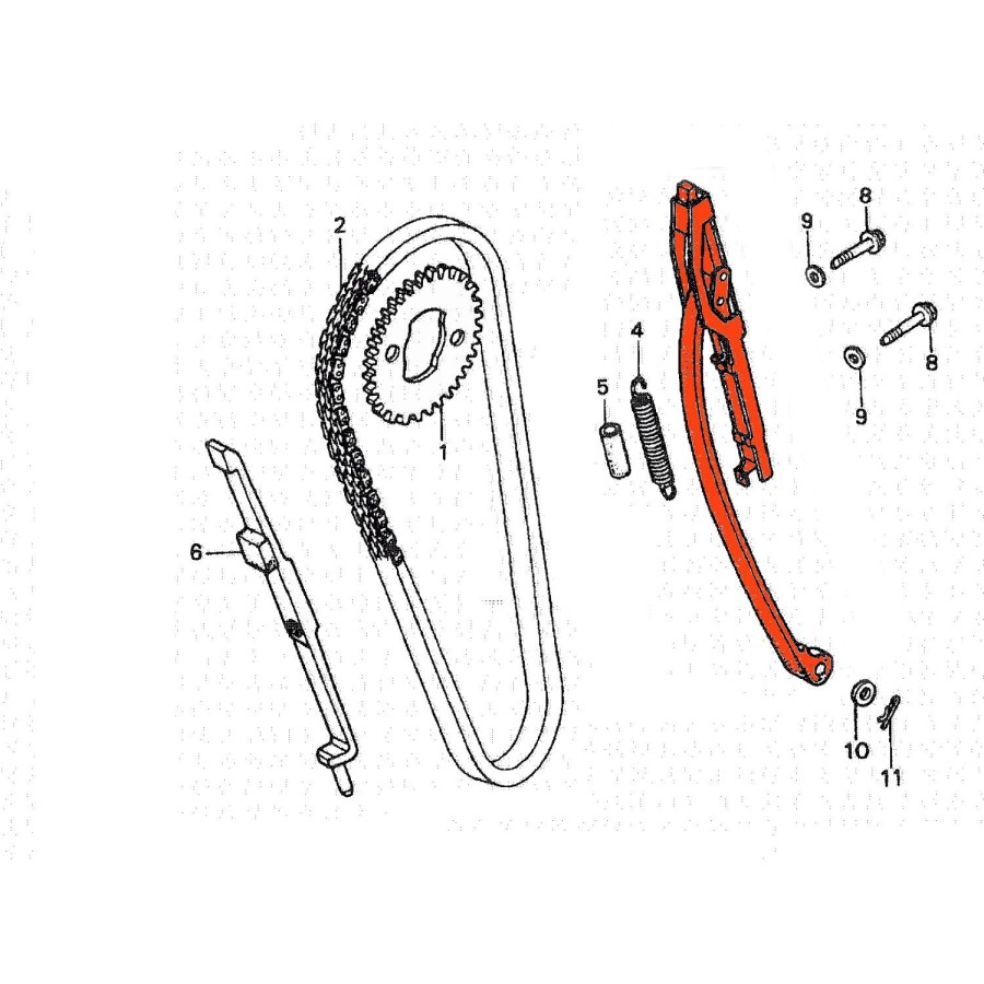 Distribution - Tendeur de Chaine - CA250 - CB250 - CM250 - CMX250 1...