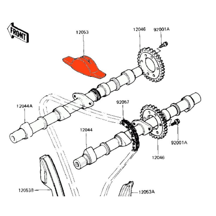 Distribution - Patin Tendeur - Superieur - 12053-1038 - KZ750....ZR...