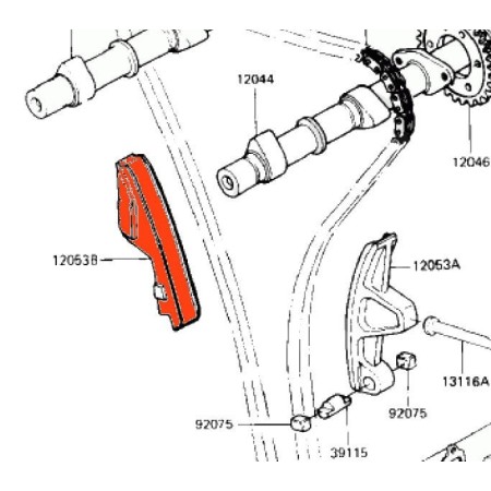 Distribution - Patin Tendeur - Guide "B" - 12053-1058 - KZ750....ZR...