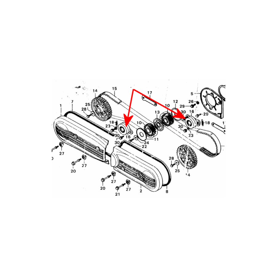 Distribution - Galet tendeur - (x1) - GL1000 - GL1100 14510-371-008