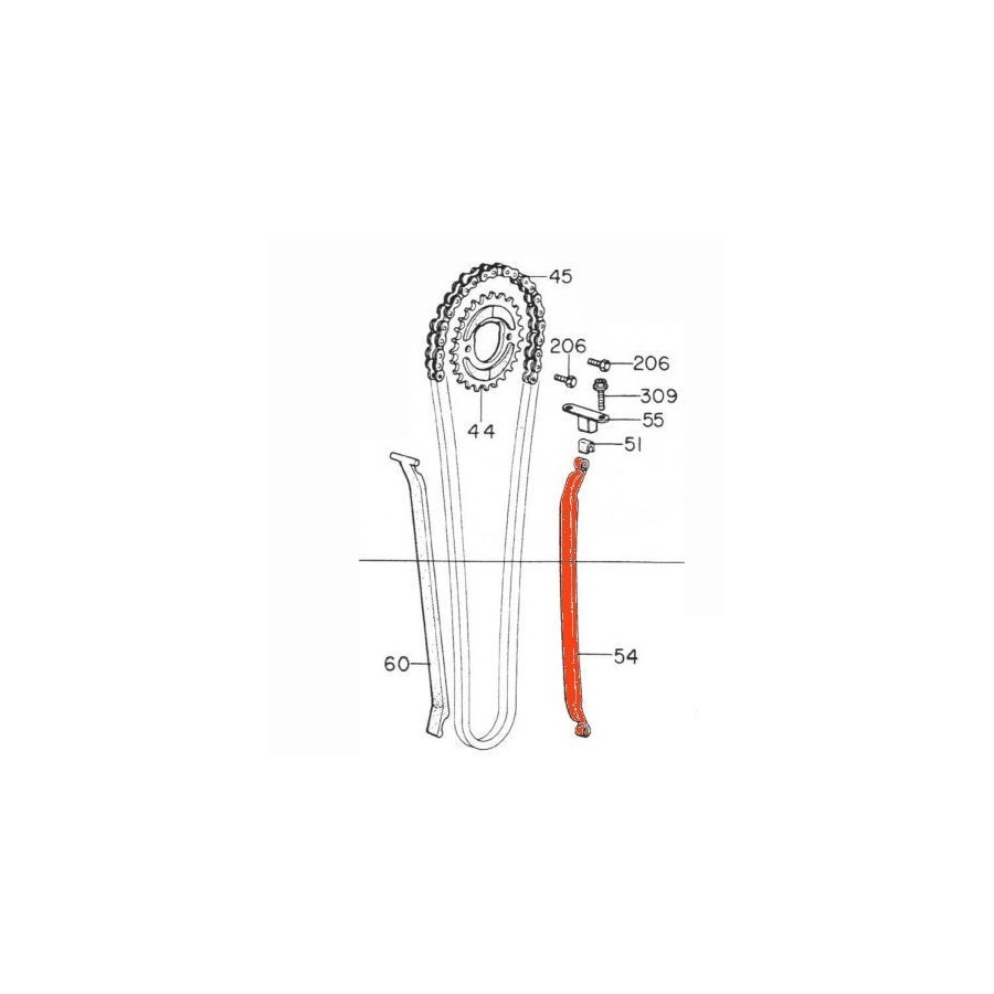 Distribution - Patin tendeur de chaine - CB250 G 14520-323-ADP