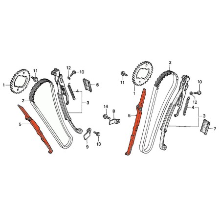 Distribution - Guide de Chaine - (x1) - VT600 - XL600 - XRV650 1452...