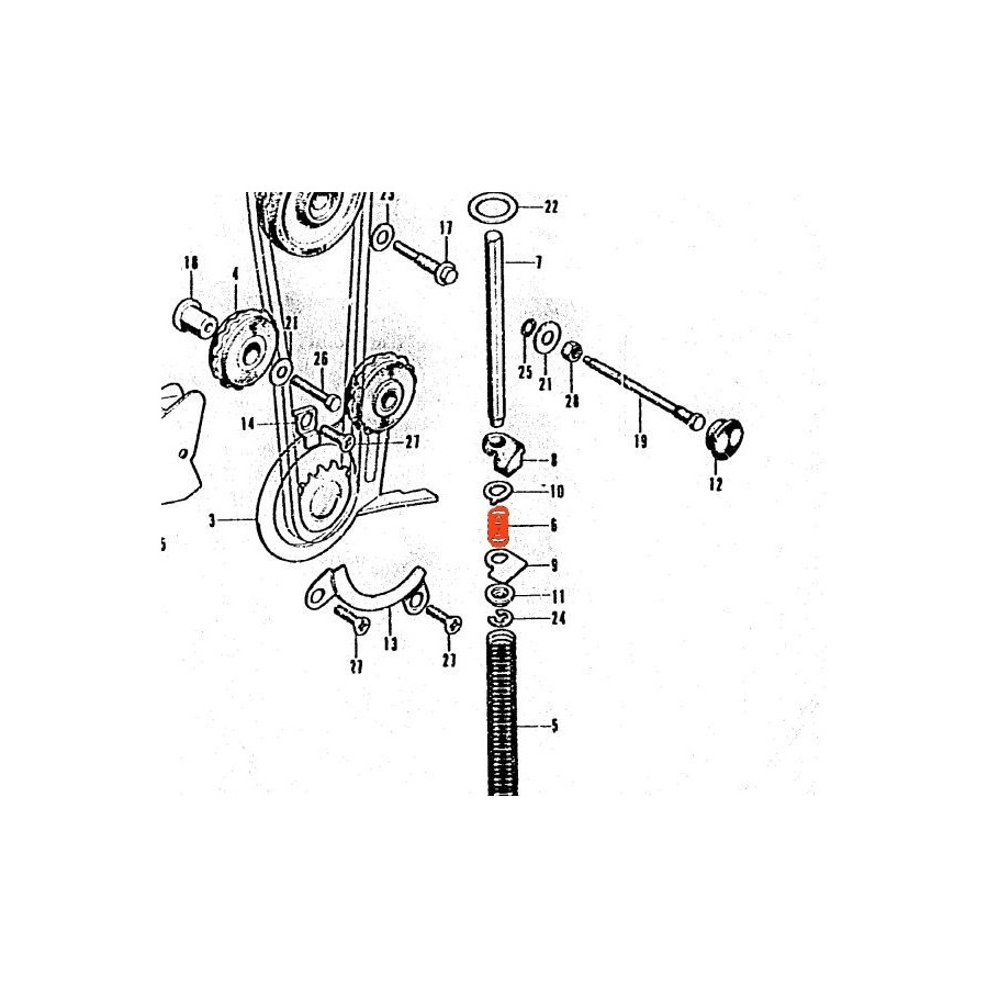 Distribution - Ressort - tendeur de chaine - CB125K 14542-303-000