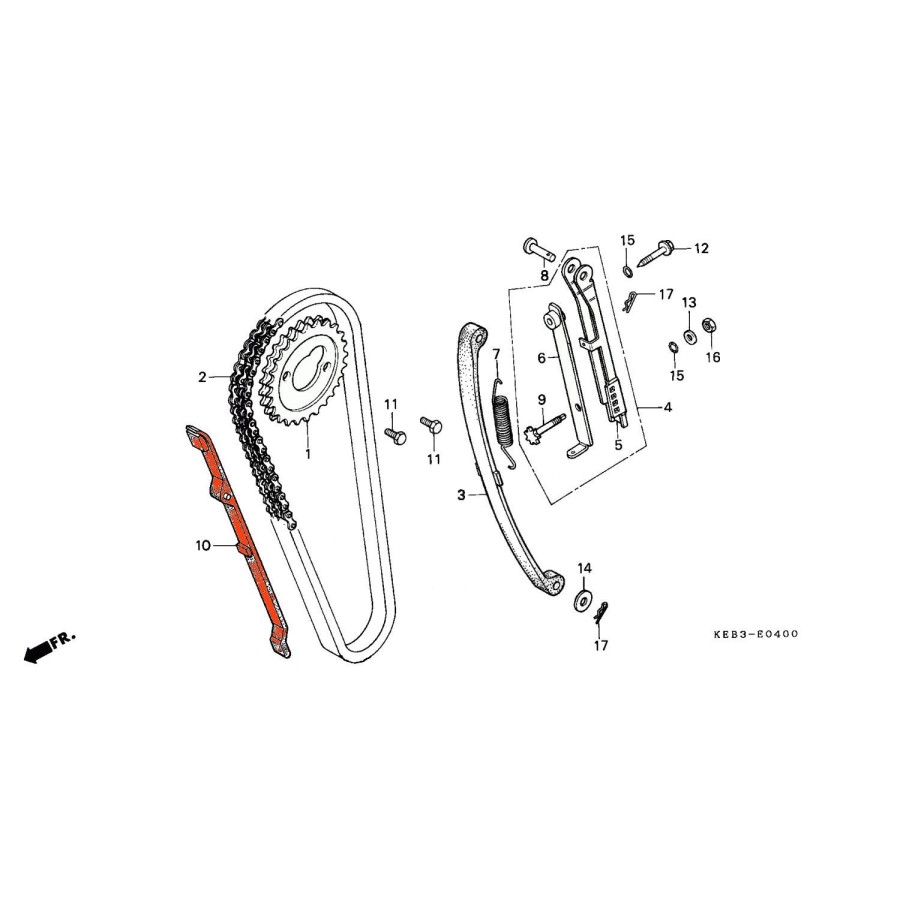 Distribution - Guide de chaine - CA125 - CB125Td - CM125... 14550-4...