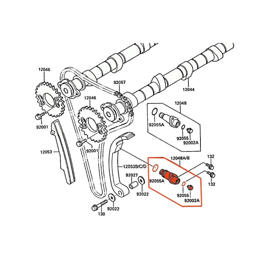 Distribution - Poussoir - tendeur de chaine - 12048-1071 - GPZ900 1...