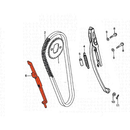 Distribution - Guide de Chaine - CA250 - CB250 - CM250 - CMX250 145...