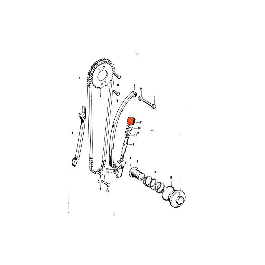 Distribution - capuchon de Tendeur chaine - CB125 S - CB-CL-SL-XL10...